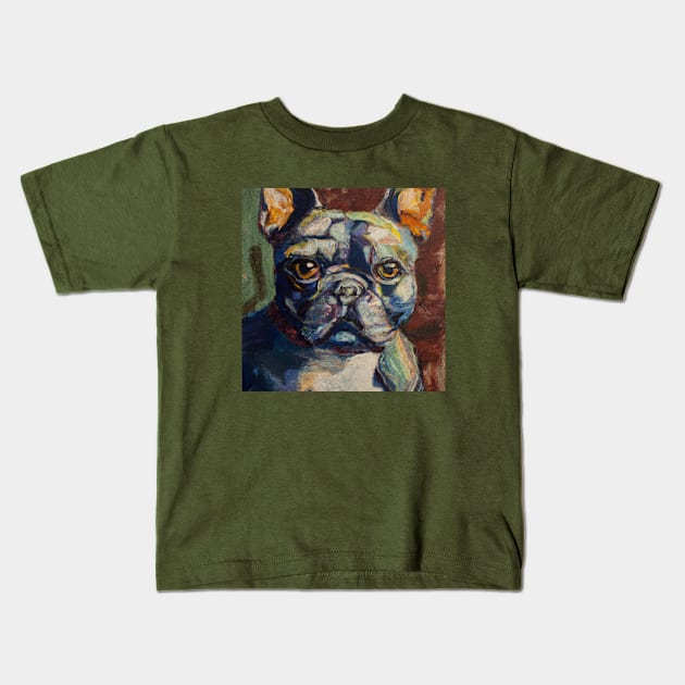 French Bulldog Portrait done as Cezanne Kids T-Shirt by Star Scrunch